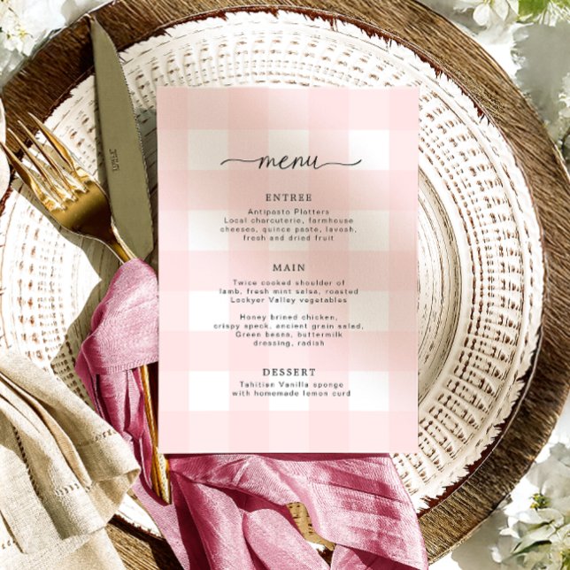 Menu Gingham Rosa (Criador carregado)
