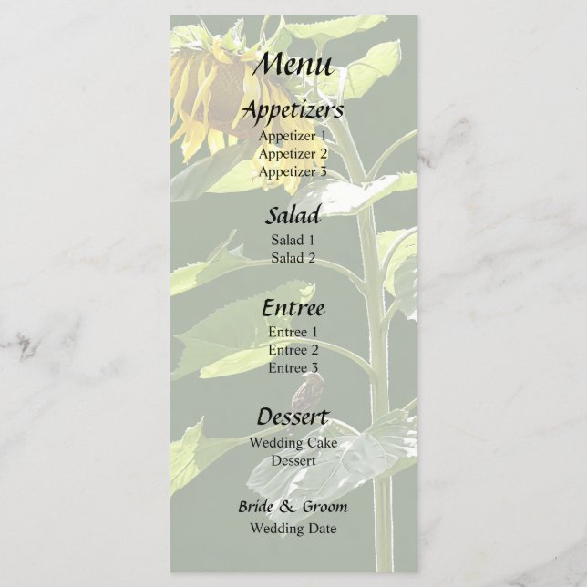 Menu Girassol e Sparrow (Frente)