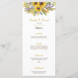 Menu Girassol, Menu de Casamento, Chás de Bebê
