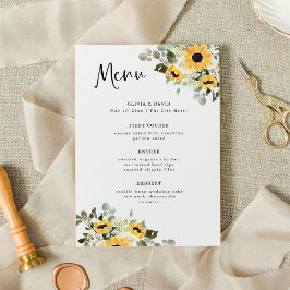 Menu Girassol Russo | Casamento Simples Por Aquarela