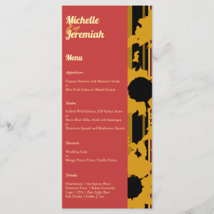Menu Girassol Verão Dourado Casamento Vermelho