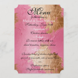 Menu Glam Pink e Dourado Casamento