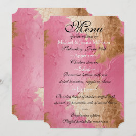 Menu Glam Pink e Dourado Casamento