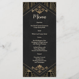 Menu Glam Roaring 20s Great Gatsby Art Deco Wedding