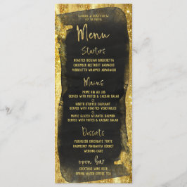 Menu Glama de Caligrafia de Script Preto e Dourado