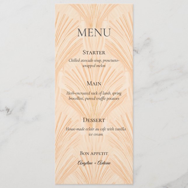Menu Gostos de Champanhe Minimalista Elegante (Frente)