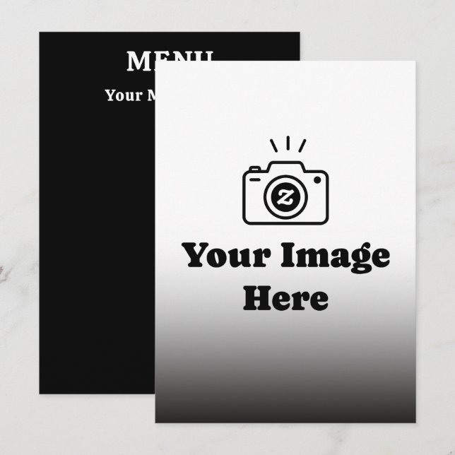 Menu Gradiente de Texto e Imagem Personalizados (Frente/Verso)