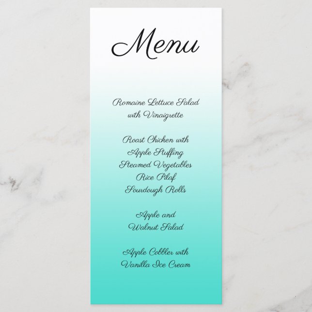 Menu Gradiente Turquesa Minimalista (Frente)