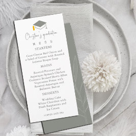 Menu Graduação em Segundo Plano Verde do Modern Sage