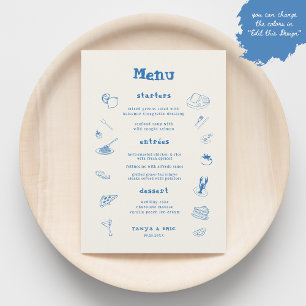 Menu Gráficos Imísicos Feitos À Mão Francês Casamento
