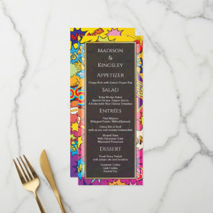Menu Grafite De Casamento Com Bocas De Pop 💥 Arte 🎨 F