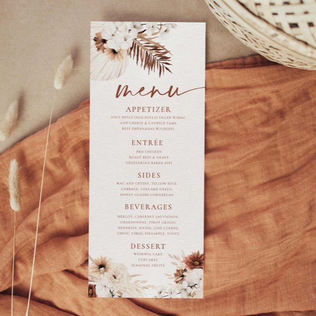Menu Grass Boho Pampas (Criador carregado)