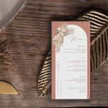 Menu Grass Boho Terracotta Arch Pampas<br><div class="desc">Projetado para coordenar com nossa Coleção de Grass Boho Pampas, este moderno cartão de cardápio de casamento apresenta a trendy & popular arca em matizes de terracota. Para personalização mais avançada deste design, por exemplo, alteração do layout, da fonte ou do tamanho do texto, clique no botão "PERSONALIZAR" acima. Por...</div>