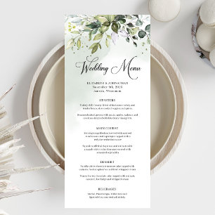 Menu Greenery Boho foliage janto de casamento eucalipto