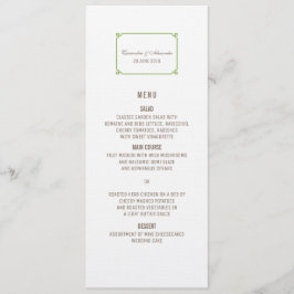 Menu Greenery Deco Chic Wedding