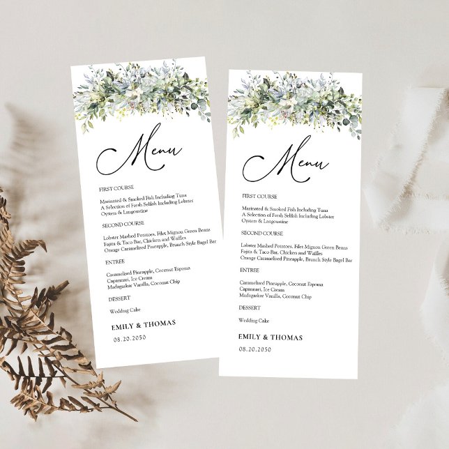Menu Greenery Floral Wedding Ceremony (Criador carregado)