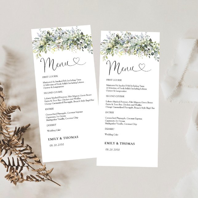 Menu Greenery Floral Wedding Ceremony (Criador carregado)