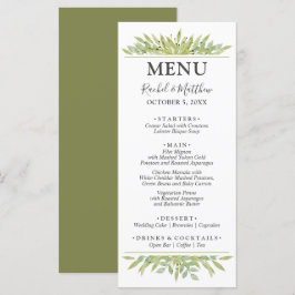 Menu Greenery Foliage Wedding