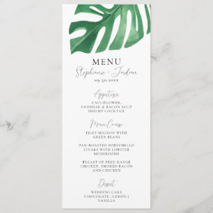 Menu Greenery Tropical Monstera Sai do Casamento de Ver