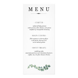 Menu Greenery Wedding