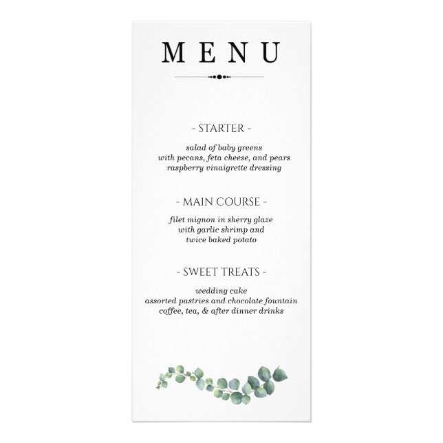 Menu Greenery Wedding (Frente)
