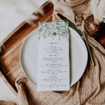 Menu Greenery Wedding<br><div class="desc">Este é um menu de casamento simples e elegante do eucalipto com elementos aquosos verdes e uma fonte moderna. Edite todos os textos e todas as cores* neste modelo do programa de casamento. * a cor do verde-aquarela não é editável // Para itens correspondentes, visite a coleção "ASHTON" na loja...</div>