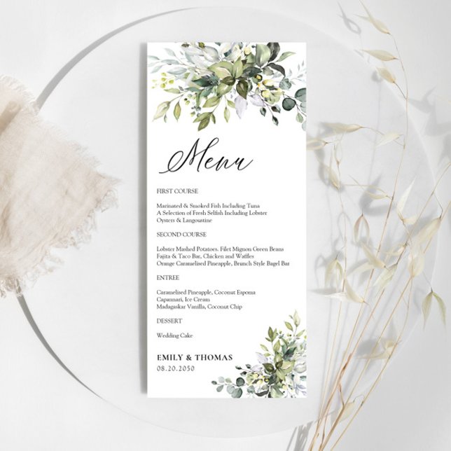 Menu Greenery Wedding (Criador carregado)