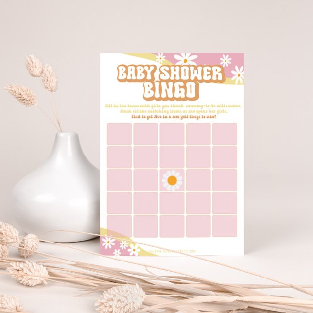 Menu Groovy Chá de fraldas, Boho Retro, Jogos Vibe dos  (Criador carregado)