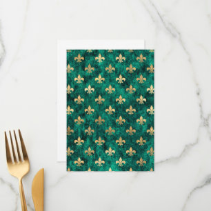 Menu Grunge Green Velvet Fleur De Lis Mardi Gras