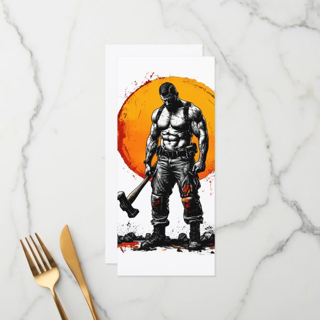 Menu guerreiro barbárie fantasia medieval hummerFlat Me (Frente/Verso In Situ)