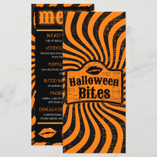 Menu Halloween Angustiante (Frente/Verso)