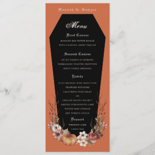 Menu Halloween Vampire Coffin Festa de casamento Terrac