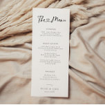 Menu Heart Font Wedding<br><div class="desc">Carteira de casamento da caligrafia moderna com fonte cardíaca.</div>