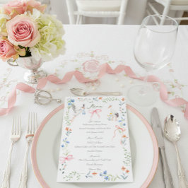 Menu Heirloom Rose and Stork Baby Shower 