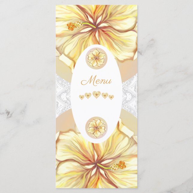 Menu Hibiscus & lace AMARELO (Verso)