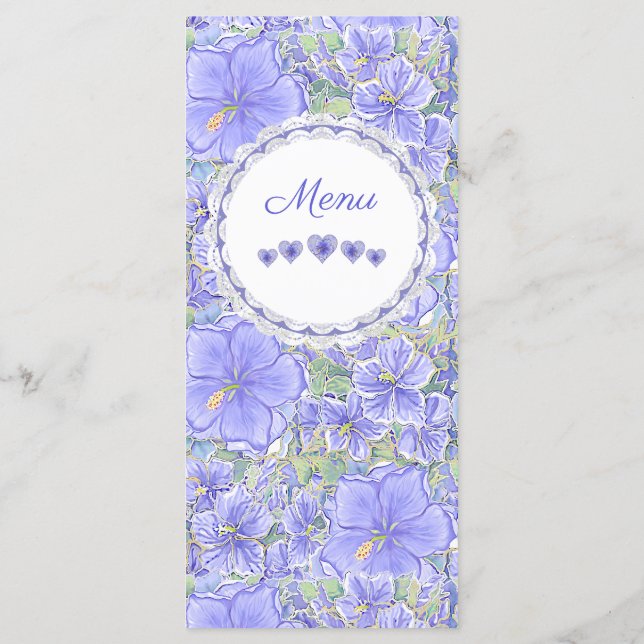 Menu Hibiscus & lace BLUE (Verso)