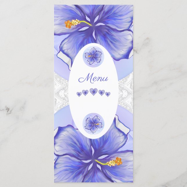 Menu Hibiscus & lace BLUE (Verso)
