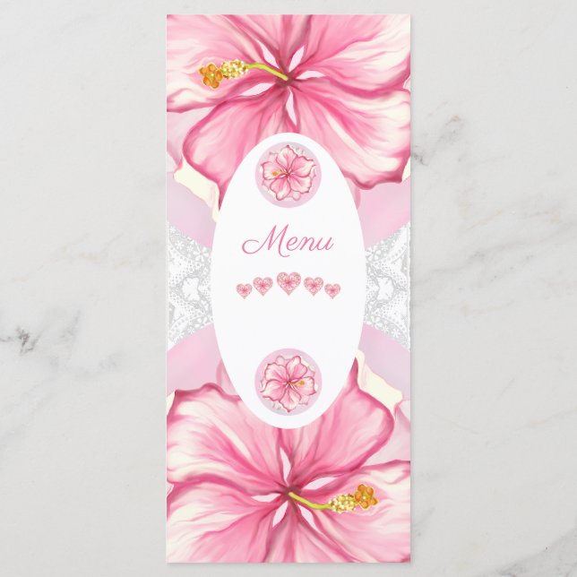 Menu Hibiscus & Lace PINK (Verso)