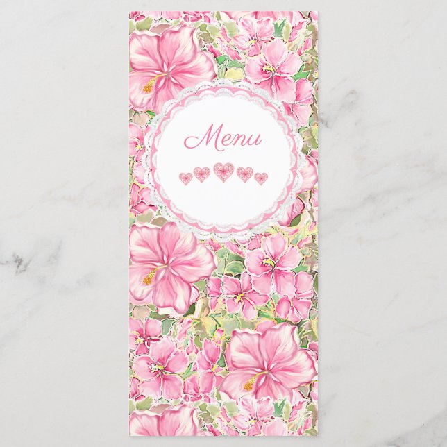 Menu Hibiscus & Lace PINK (Verso)