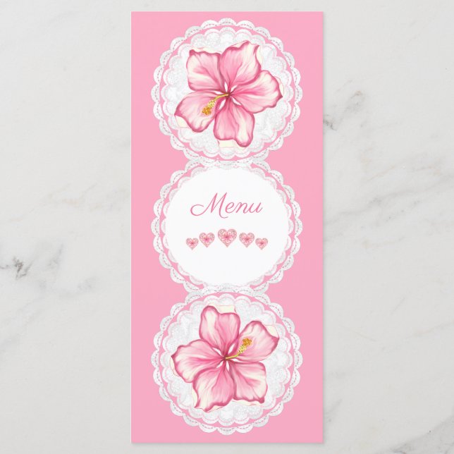 Menu Hibiscus & Lace PINK (Verso)