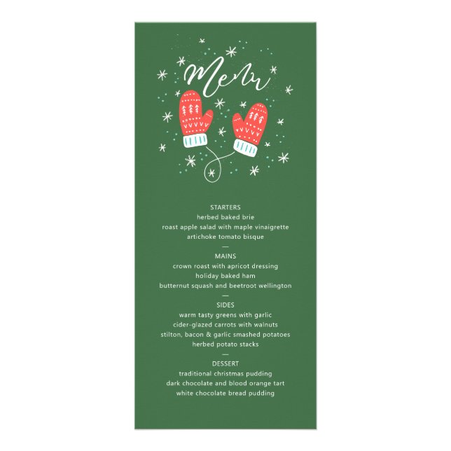 Menu Holiday de Natal do Hygge Mittens (Frente)