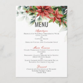Menu Holiday Poinsettia Wedding 4,5" x 6,25"