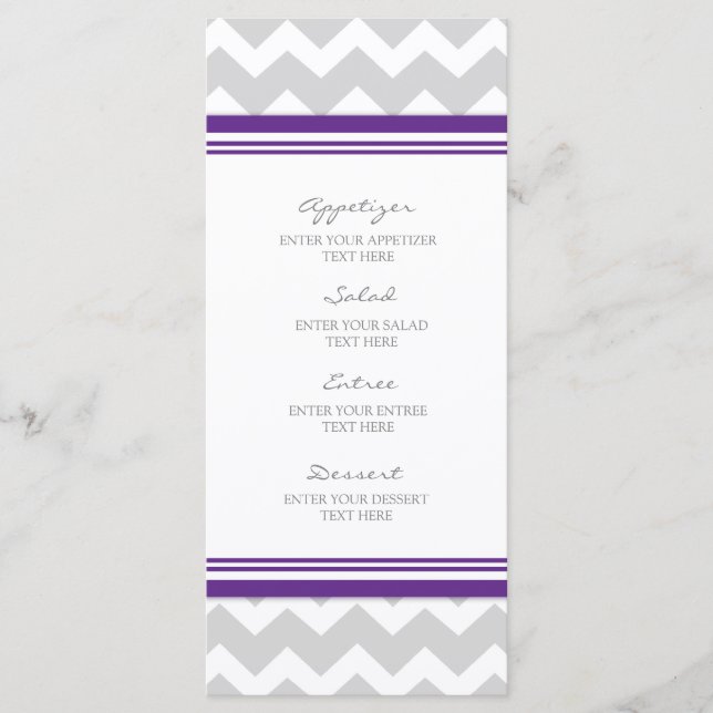 Menu Horário de Cinza Roxo do Casamento (Frente)