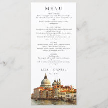 Horizonte de Veneza Aquarela Casamento Elegante
