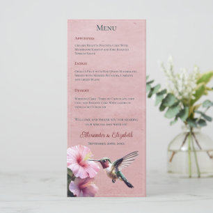Menu Hummingbird e Hibiscus   Casamento Rosa