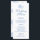 Menu Hydrangea Dusty Blue Floral Modern Casamento<br><div class="desc">Hydrangea Dusty Blue Floral Modern Wedding Menu. Itens correspondentes disponíveis.</div>