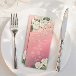 Menu Hydrangeas Hydrangeas Flores de String Luzes Rosa
