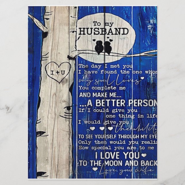 Menu Ideia de presente de citação de amor para marido,  (Frente)