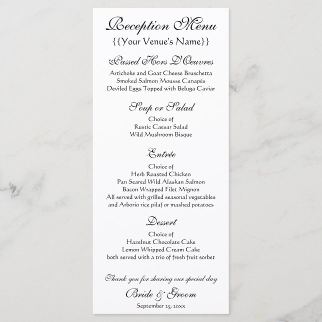 Menu Igreja em Auvers pelo Casamento Vincent van Gogh (Frente)