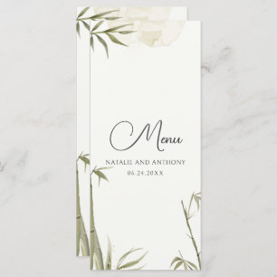 Menu Ilustração de árvore de bambu de aquarela